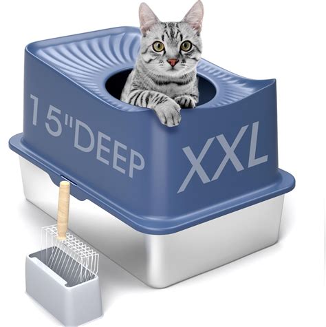 stainless steel litter box lid|stainless steel cat litter scoop.